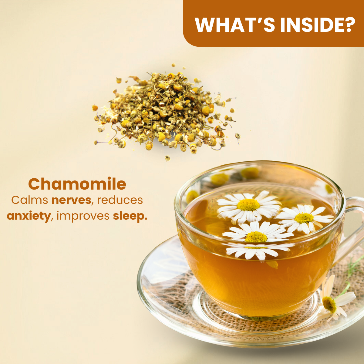 Chamomile Herbal Tea for Better Sleep & Relaxation (50g)