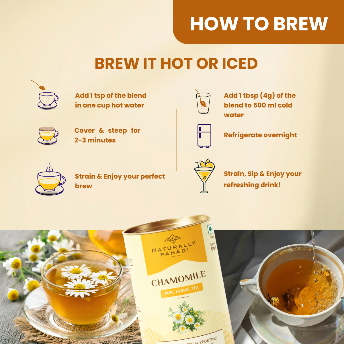 Chamomile Herbal Tea for Better Sleep & Relaxation (50g)