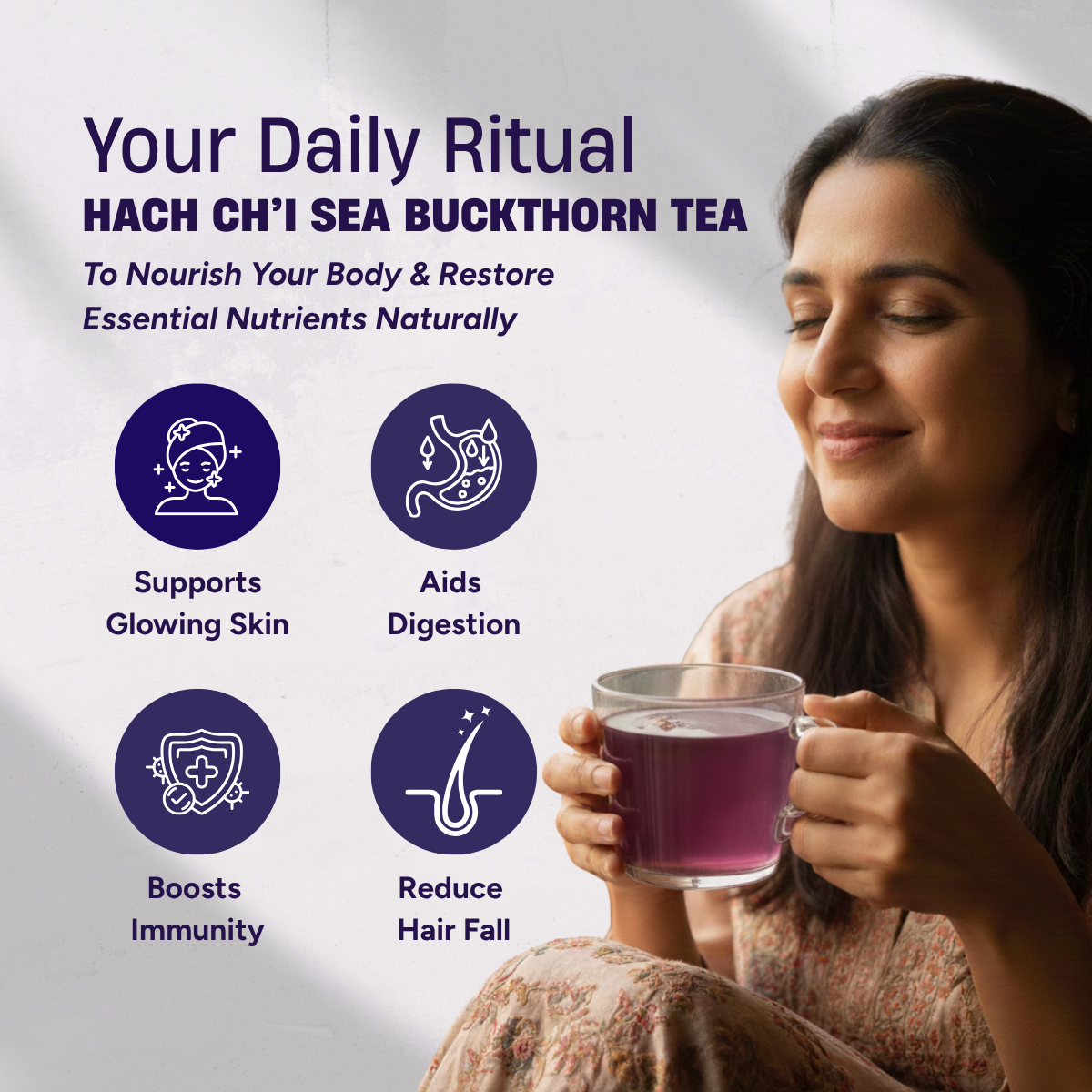 Hach ch'i Sea Buckthorn Tea - Immunity & Energy Boosting (50g)