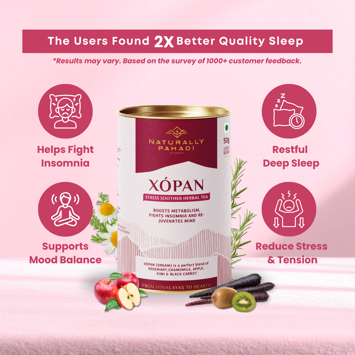 Xopan Herbal Tea - Calms Mind Helps Sleep Naturally - (50g)