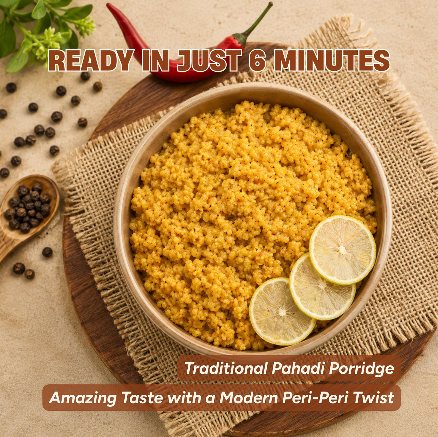 Instant Barnyard Curd Millet Porridge Mix- Peri Peri (80g)