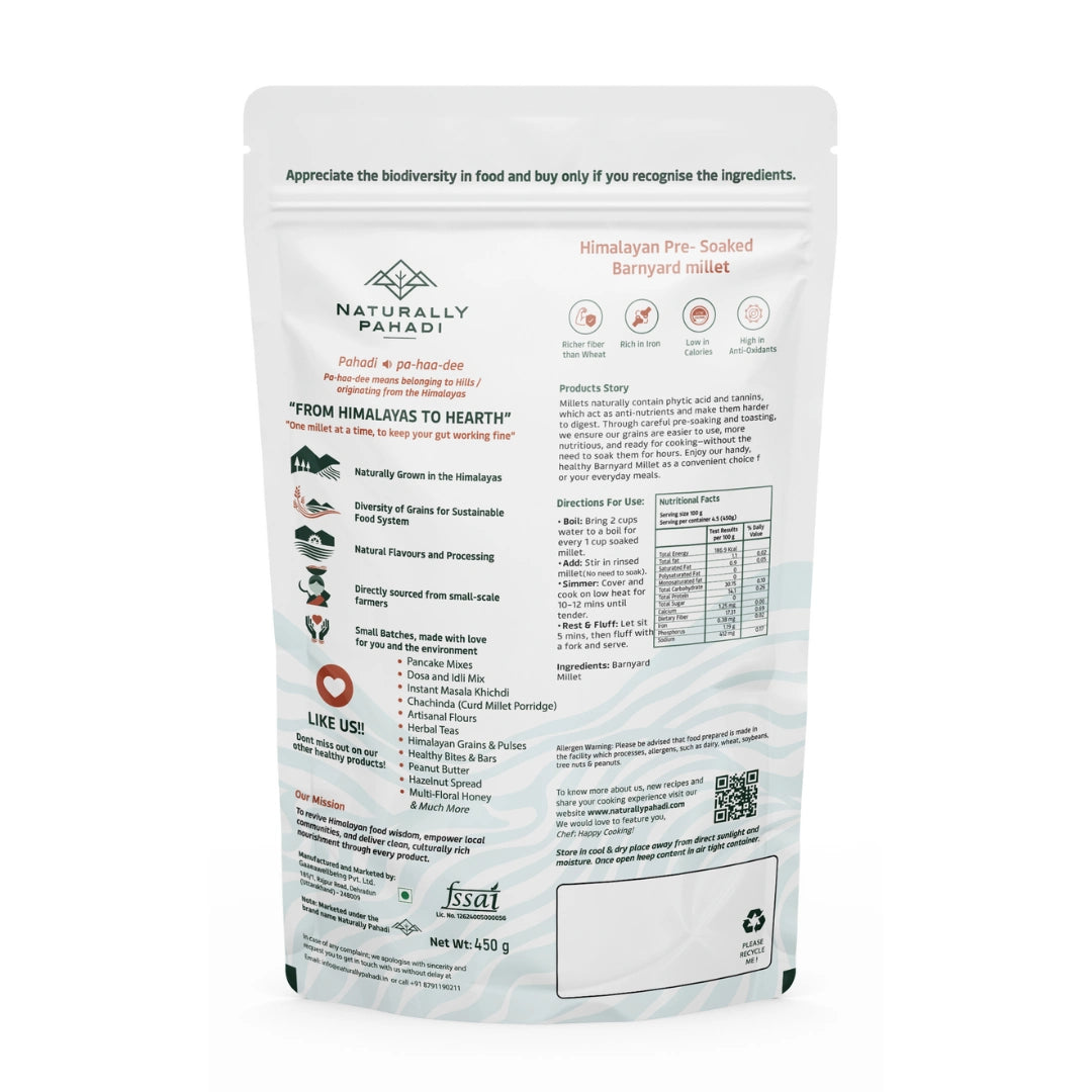 Himalayan Pre Soaked Barnyard Millet (450g)