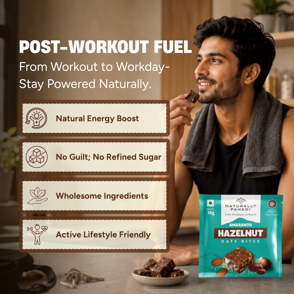 Hazelnut Date Bites | Healthy Amaranth Protein Snack (Super Saver Pack of 10)