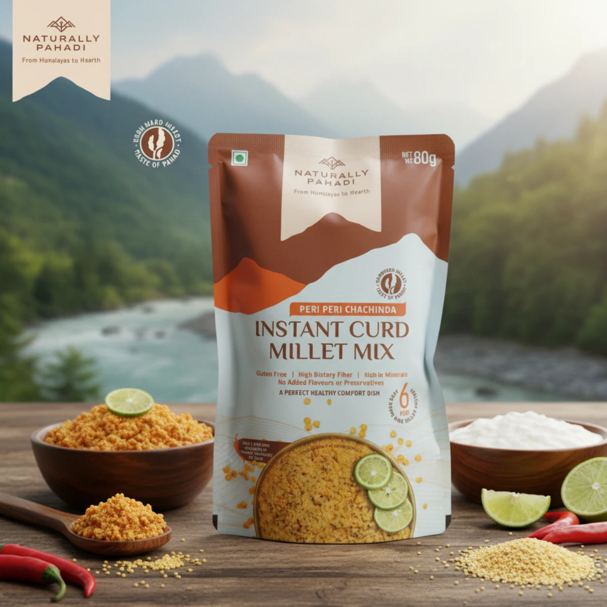 Instant Barnyard Curd Millet Porridge Mix- Peri Peri (80g)