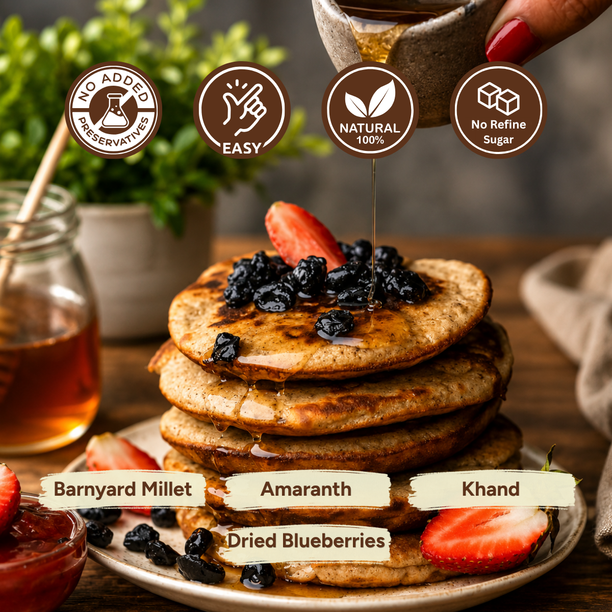 Instant Blueberry Barnyard Millet Pancake (250g)