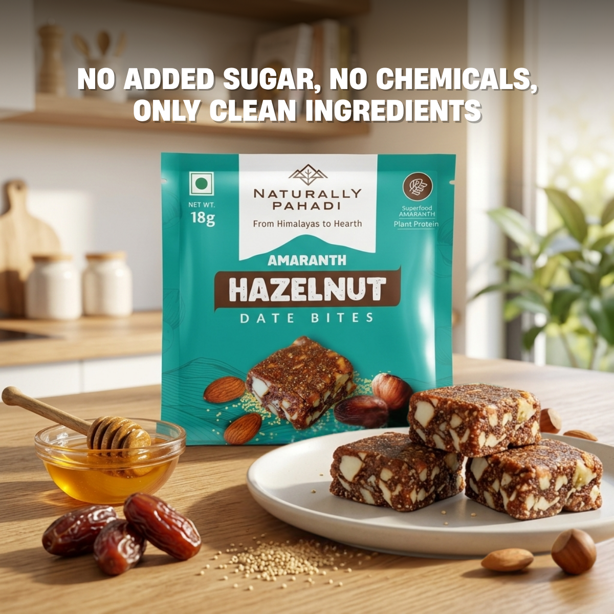 Hazelnut Date Bites | Healthy Amaranth Protein Snack (Super Saver Pack of 10)