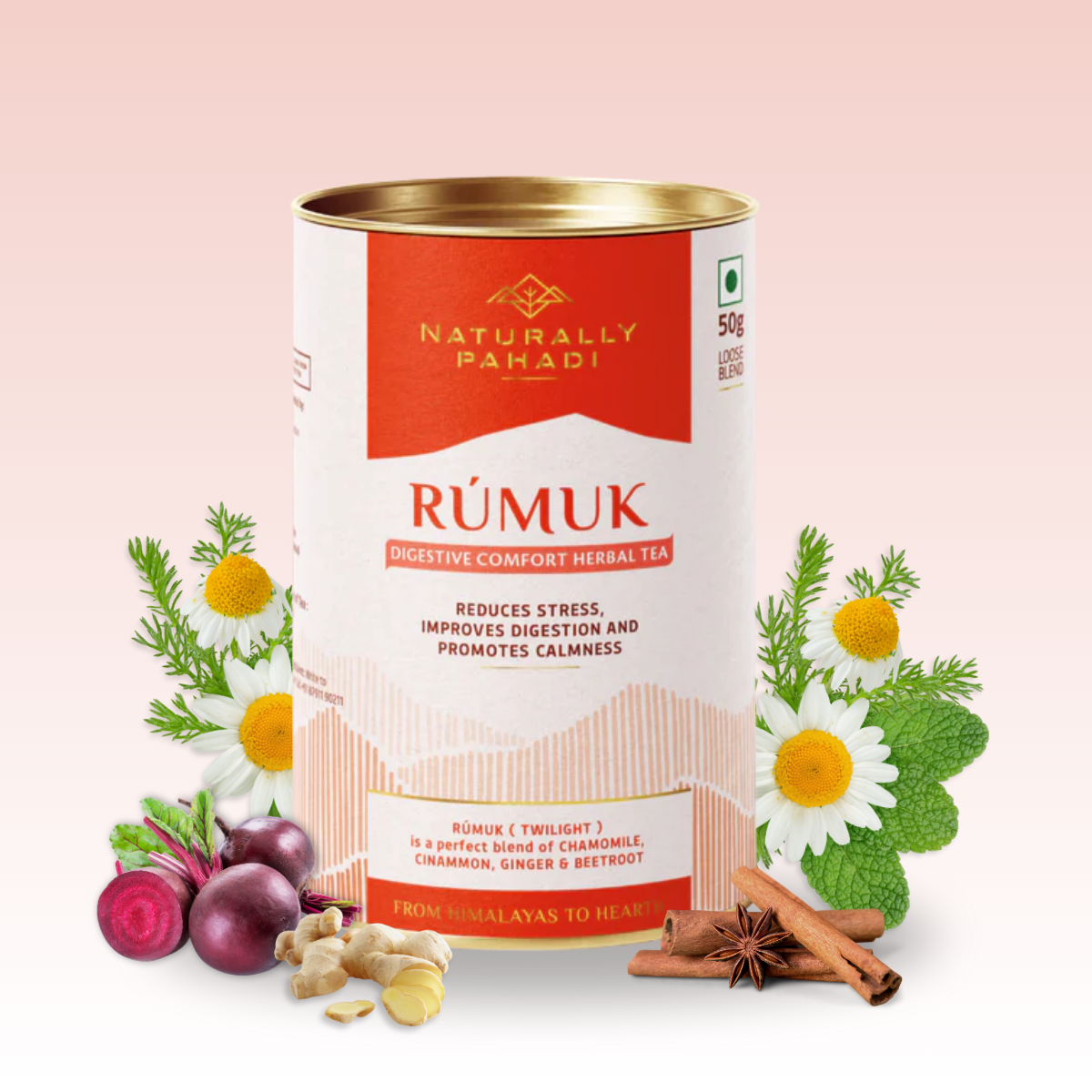 Rumukh Herbal Tea -  For Better Digestion and Gut Health - (50g)