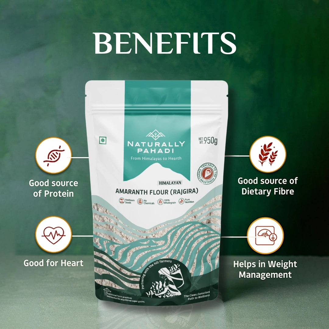 Benefits of Amaranth Flour (Rajgira Atta) rich in protein, fiber and essential minerals
