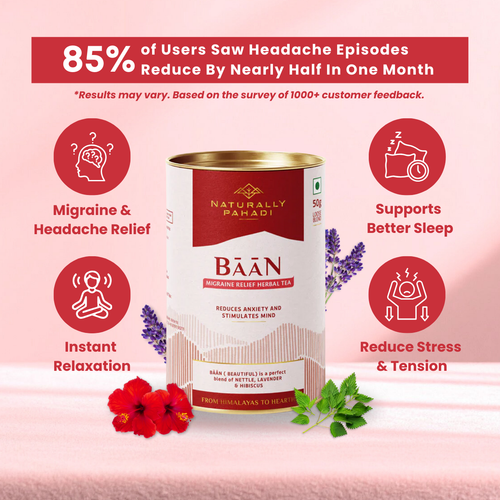  Baan herbal tea for migraine relief, stress reduction, better sleep, and relaxation naturally