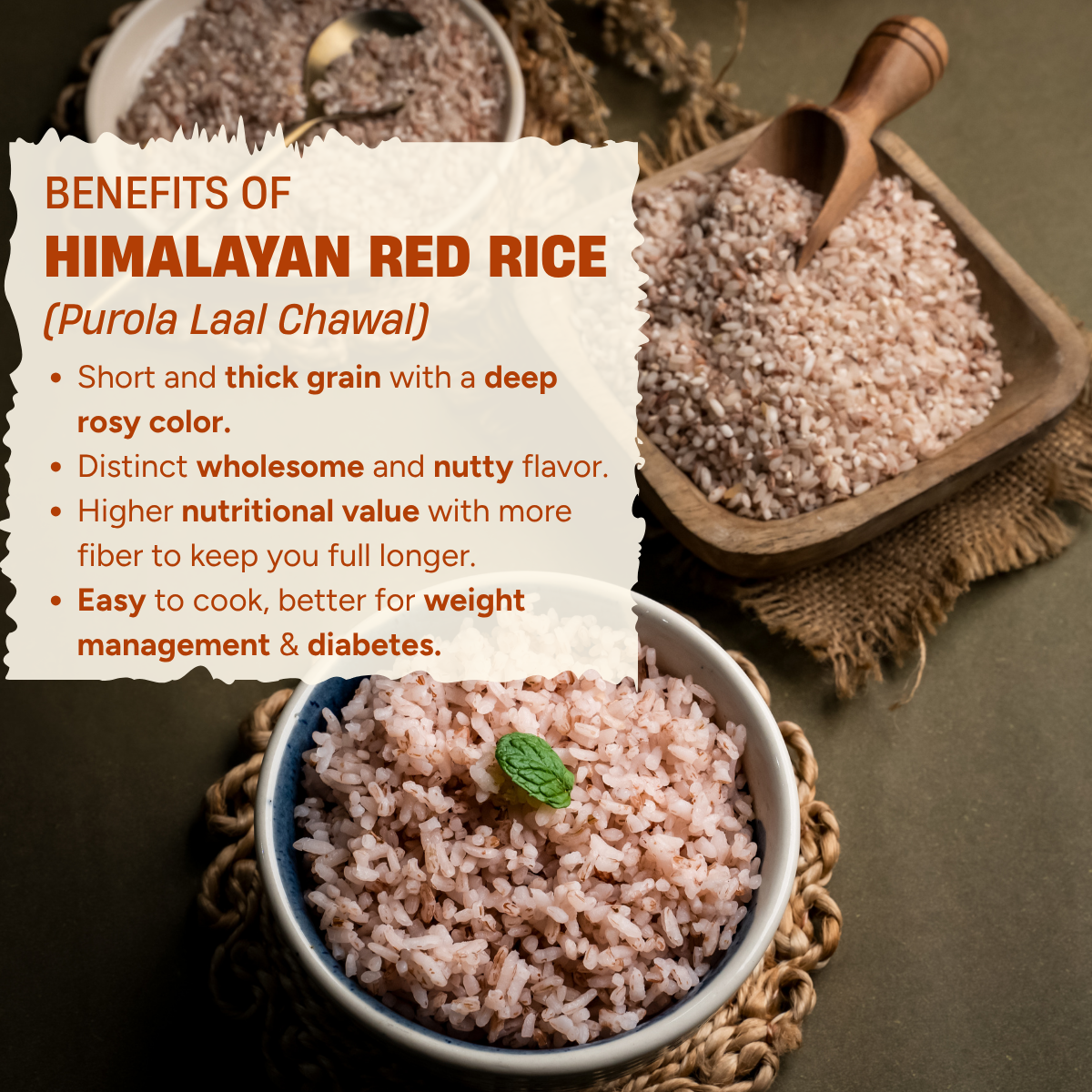 Himalayan Red Rice (Purola Laal Chawal- 950g)