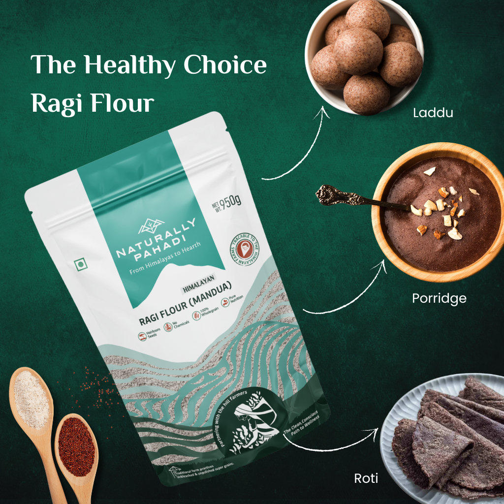 Ragi Flour for porridge, rotis and healthy everyday nutrition
