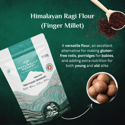 Himalayan Ragi Flour (Finger Millet Flour) rich in calcium, iron and fiber