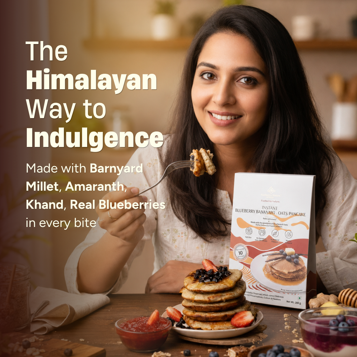 Instant Blueberry Barnyard Millet Pancake (250g)