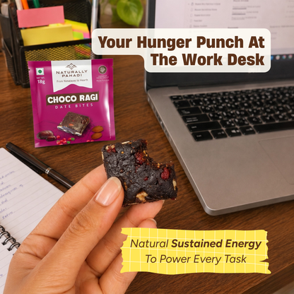 Choco Ragi Date Bites | Healthy Snack with Protein & Fiber (Super Saver Pack of 10)