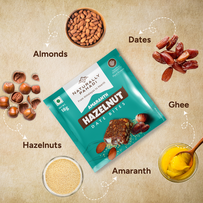 Hazelnut Date Bites | Healthy Amaranth Protein Snack (Super Saver Pack of 10)