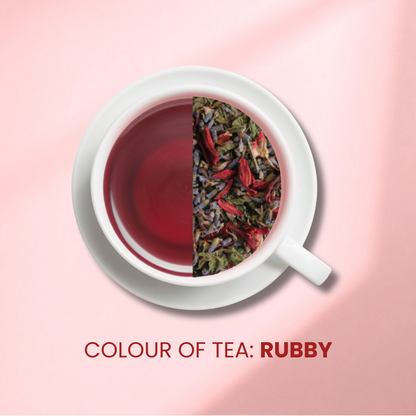 Lavender ingredient in herbal tea for stress relief and calming relaxation