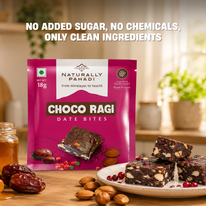 Choco Ragi Date Bites | Healthy Snack with Protein & Fiber (Super Saver Pack of 10)