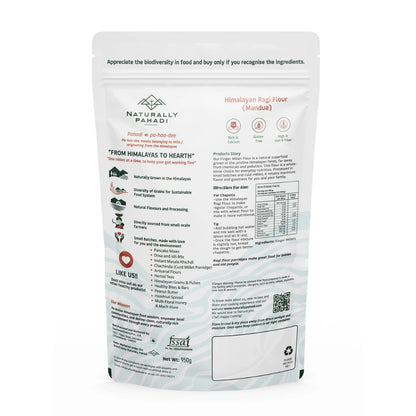 Ragi Flour nutrition facts, ingredients and product information label
