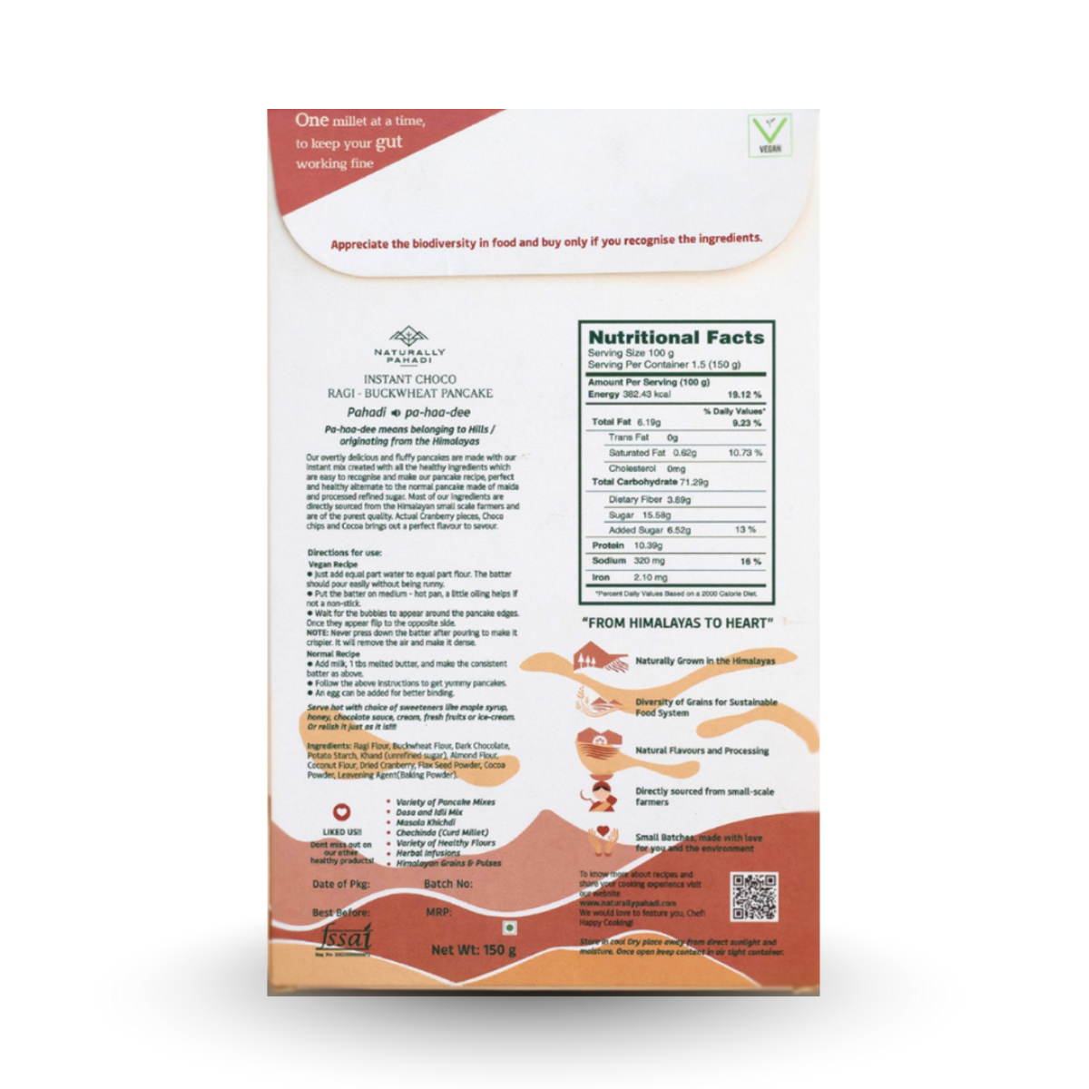 Instant Choco Cranberry Ragi Millet Pancake (250g)