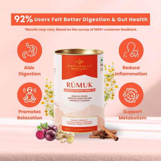 Rumuk detox herbal tea for digestion support, gut health, bloating relief, and daily wellness naturally
