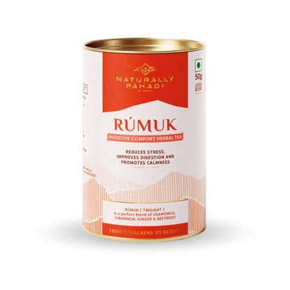 Woman enjoying Rumuk detox herbal tea for digestion support, relaxation, and daily gut wellness naturally